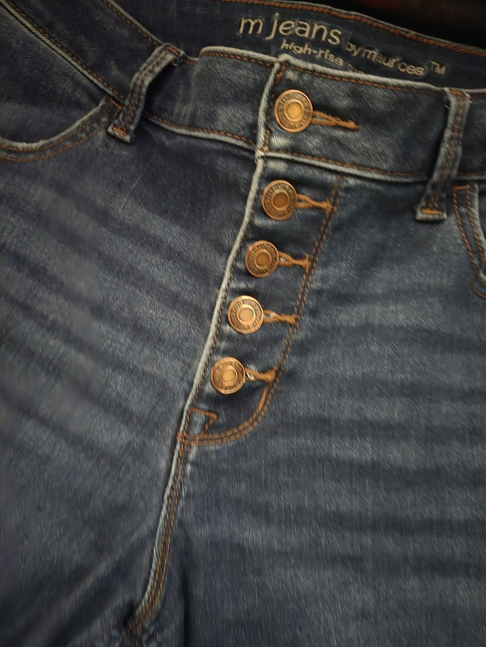 Maurices Dark Blue High-Rise Curvy Jeans